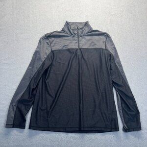 Calvin Klein Sweatshirt Pullover Quarter Zip Long Sleeves Black Gray Men's Large